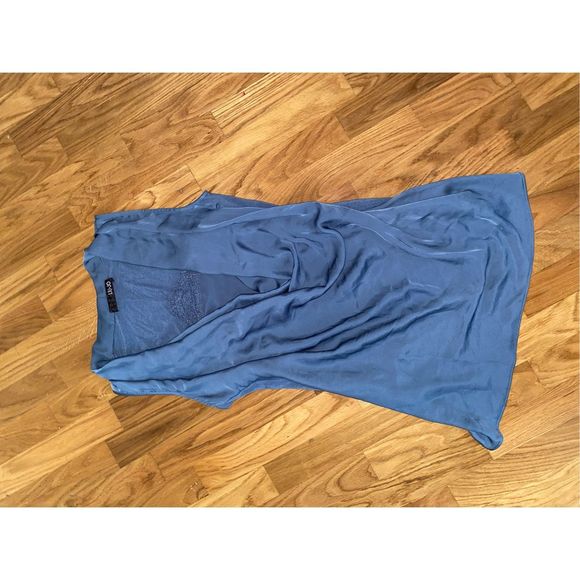 Liu Jo Italian Sleeveless Blue Satin Wrap Blouse, Size IT 40/ US Small, MP $248 - Picture 12 of 14
